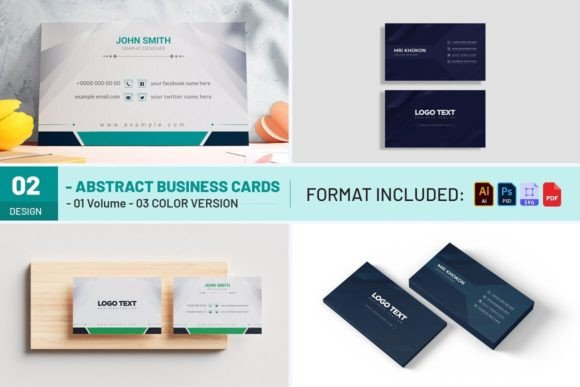 Abstract Business Cards: Graphics & Print Templates