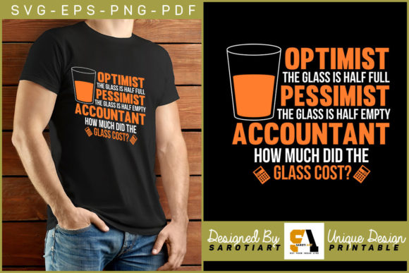 Accountant Funny Typography Design PNG: Graphics for Crafts Brands