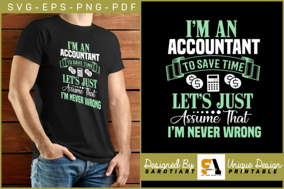 Accountant Typography Print Ready Tshirt: Graphics & Crafts Asset
