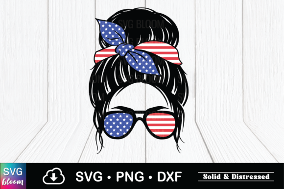 American Mama Messy Bun Sunglasses USA Graphics