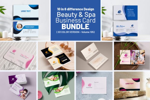 Beauty Spa Business Card Bundle: Graphics & Print Templates