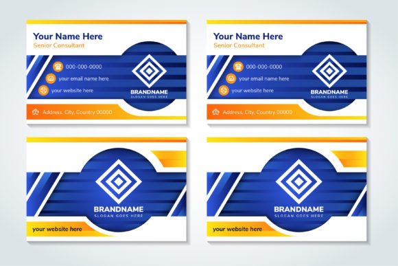 Blue Orange Business Card: Graphics & Print Templates