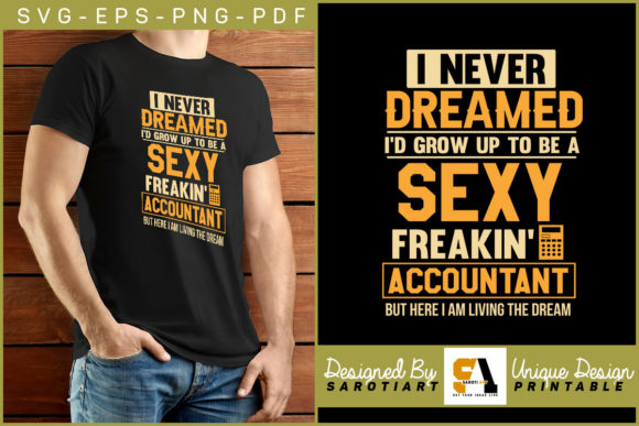 Funny Accountant Typography Printable: Graphics for Crafts & Content