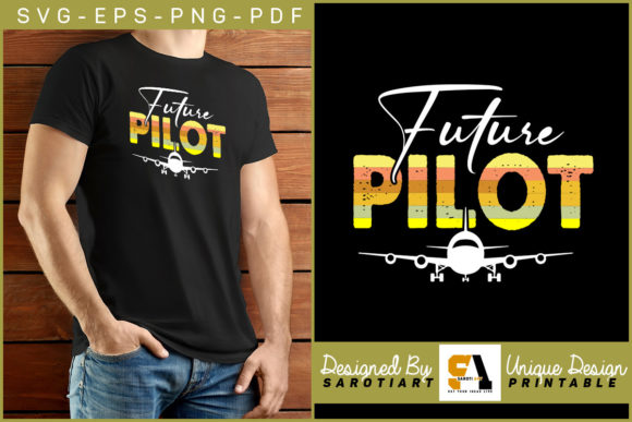 Future Pilot Sublimation Design T-shirt: Graphics for Crafts
