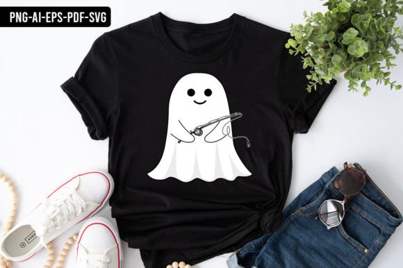 Ghost Fishing Halloween Graphics & Print Templates