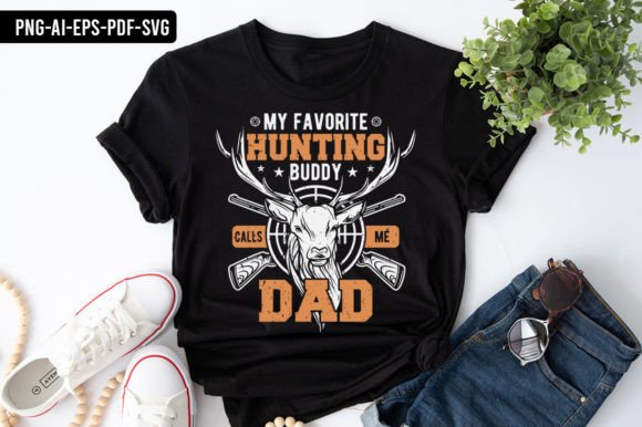 Hunting Dad T-Shirt Design: Graphics & Print Templates