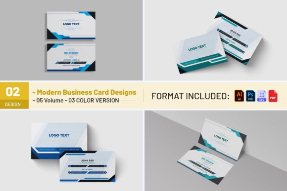 Modern Business Cards Template: Graphics & Print Templates