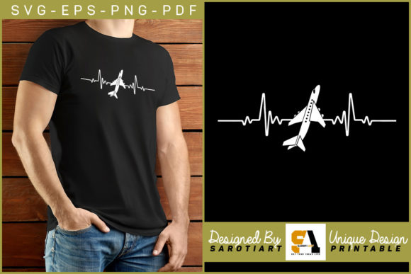 Pilot Heartbeat Vintage Design T-shirt