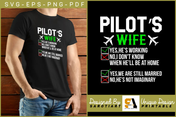 Pilot’s Wife Funny Printable Pilot Shirt Graphics