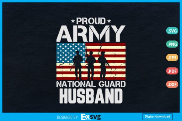 Proud Army Husband Graphics: Print Templates for Patriotic Branding
