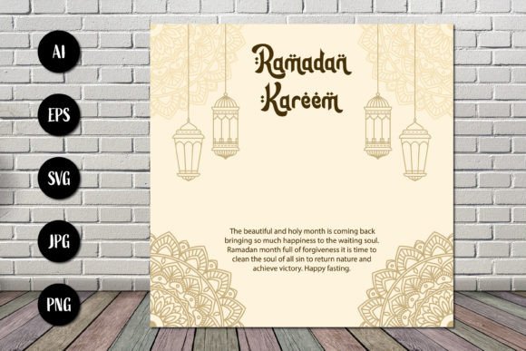 Ramadan Greeting Card with Lantern