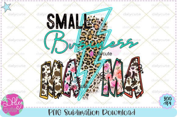 Small Business Mama Lightning Bolt Neon Graphics