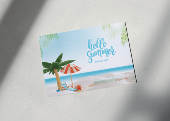 Thank You Card Summer Style: Graphics & Print Templates