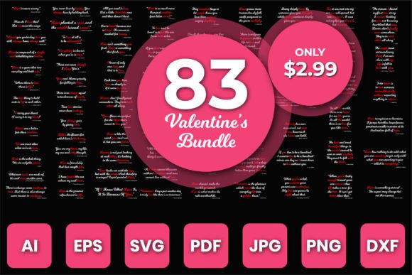 Valentine Tshirt Design SVG Bundle: Graphics & Print Templates